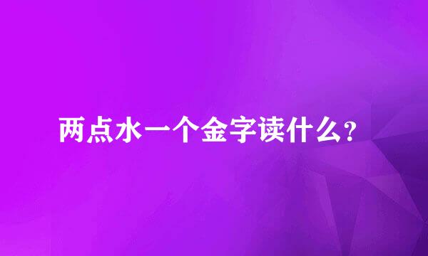 两点水一个金字读什么？