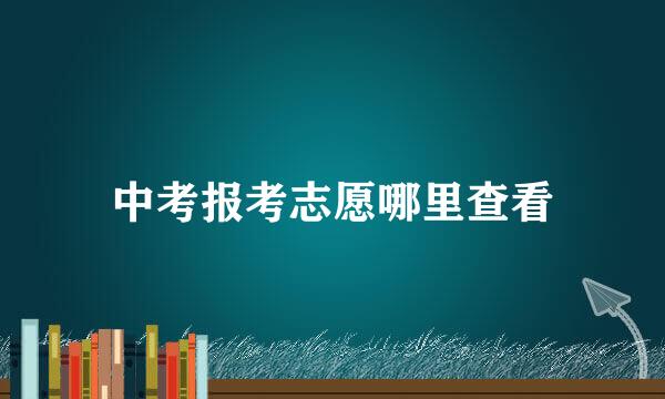 中考报考志愿哪里查看