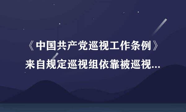 《中国共产党巡视工作条例》来自规定巡视组依靠被巡视党组织开展工作，不干预被巡视地区(单位)的正常工作，可以履行执纪审查的职责...