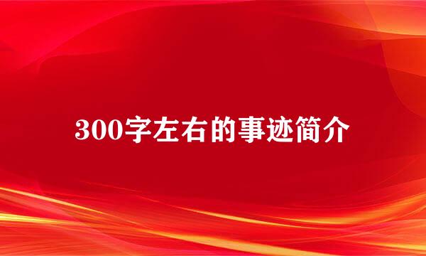 300字左右的事迹简介