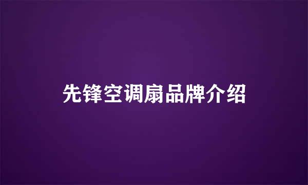 先锋空调扇品牌介绍