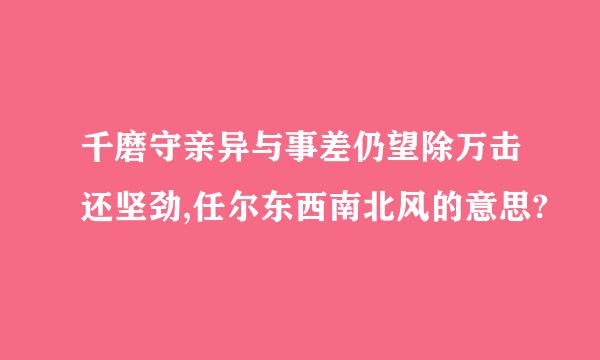 千磨守亲异与事差仍望除万击还坚劲,任尔东西南北风的意思?