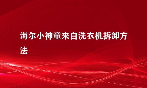 海尔小神童来自洗衣机拆卸方法