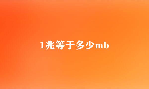 1兆等于多少mb