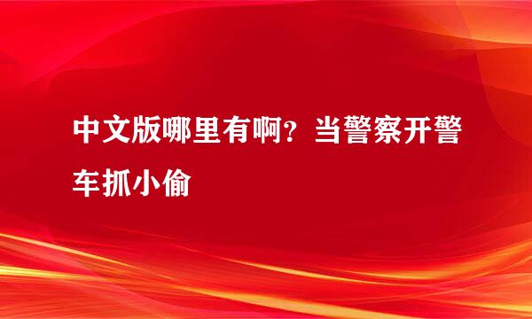 中文版哪里有啊？当警察开警车抓小偷