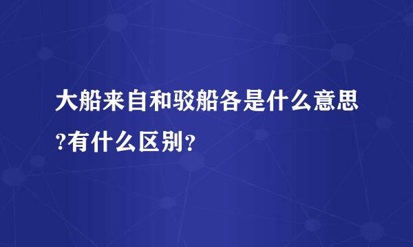 大船来自和驳船各是什么意思?有什么区别？