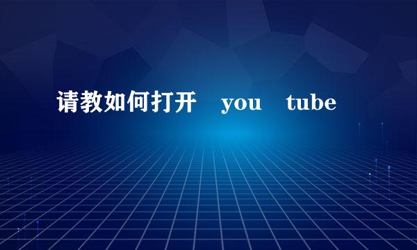 请教如何打开 you tube