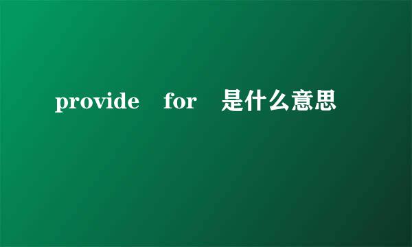 provide for 是什么意思