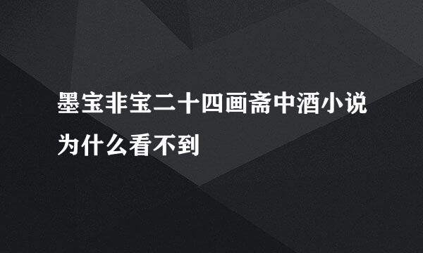 墨宝非宝二十四画斋中酒小说为什么看不到