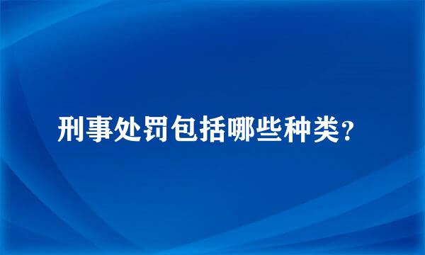 刑事处罚包括哪些种类？