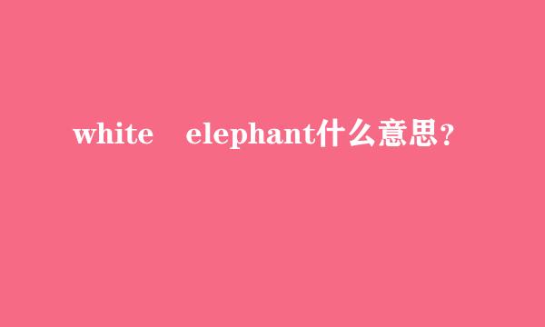 white elephant什么意思？