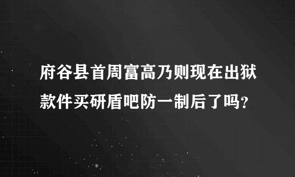 府谷县首周富高乃则现在出狱款件买研盾吧防一制后了吗？