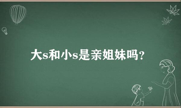 大s和小s是亲姐妹吗？