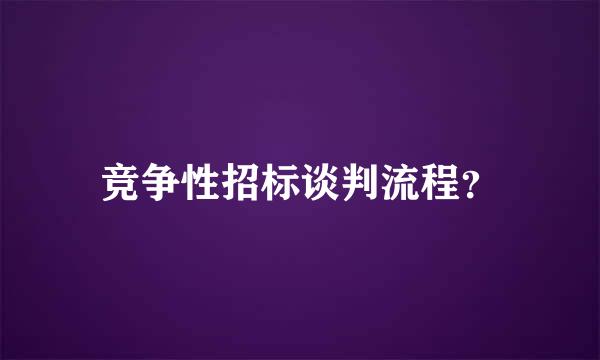 竞争性招标谈判流程？