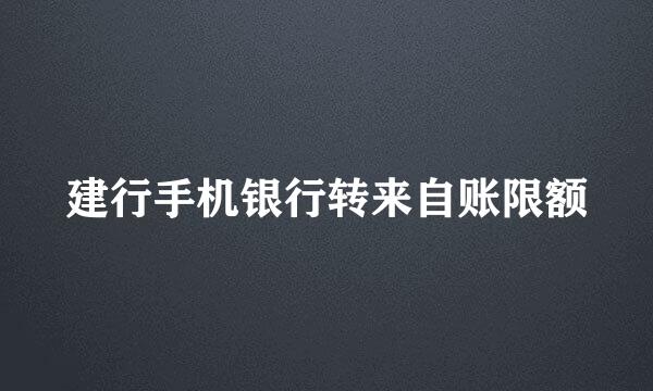 建行手机银行转来自账限额