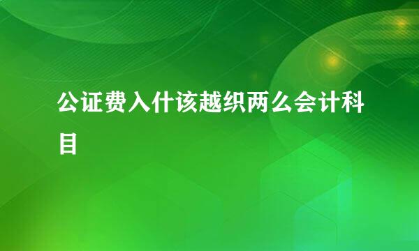 公证费入什该越织两么会计科目