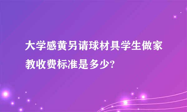 大学感黄另请球材具学生做家教收费标准是多少?