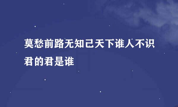 莫愁前路无知己天下谁人不识君的君是谁