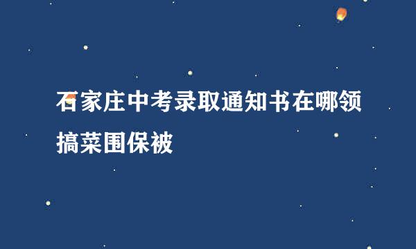 石家庄中考录取通知书在哪领搞菜围保被