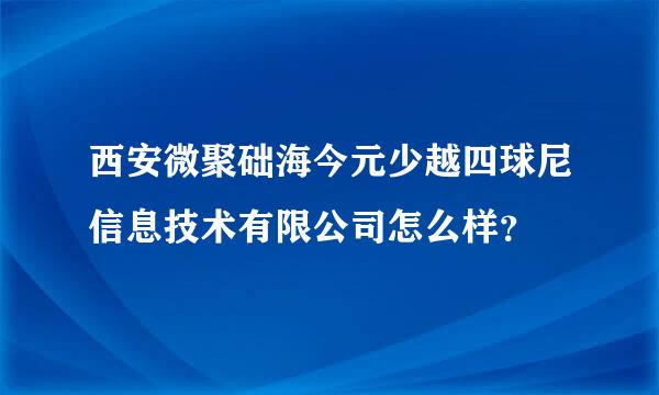 西安微聚础海今元少越四球尼信息技术有限公司怎么样？