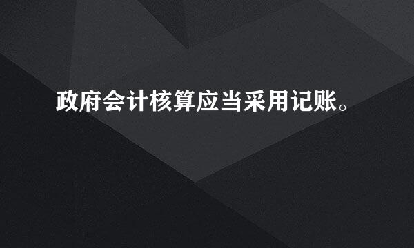 政府会计核算应当采用记账。