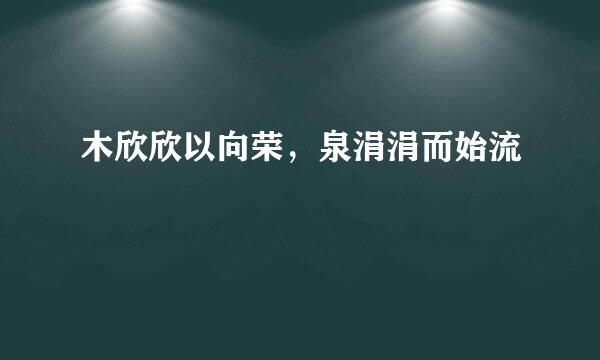 木欣欣以向荣，泉涓涓而始流