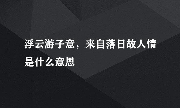 浮云游子意，来自落日故人情是什么意思