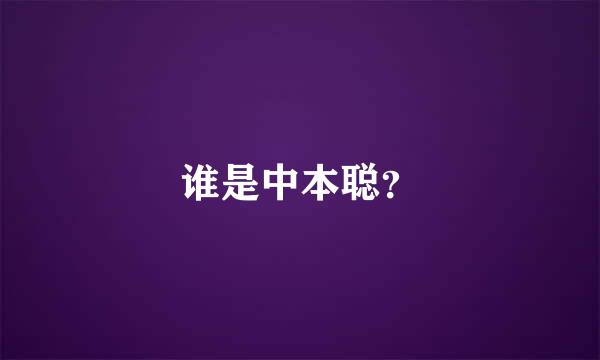 谁是中本聪？