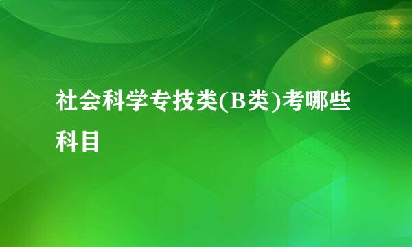 社会科学专技类(B类)考哪些科目