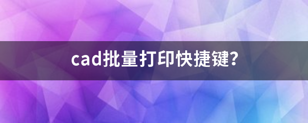 cad批量打印快捷键？