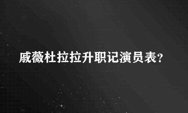 戚薇杜拉拉升职记演员表？