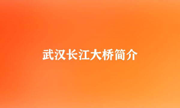 武汉长江大桥简介