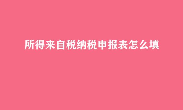 所得来自税纳税申报表怎么填