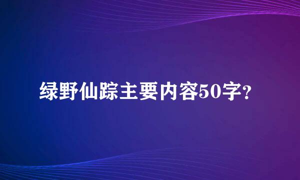 绿野仙踪主要内容50字？