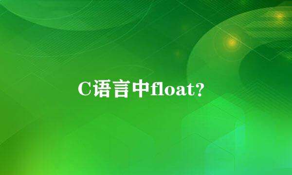 C语言中float？