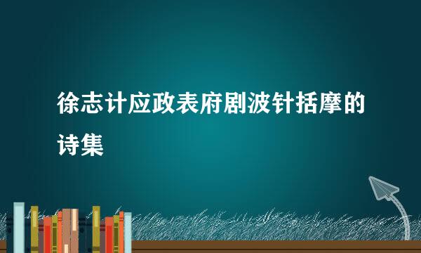 徐志计应政表府剧波针括摩的诗集