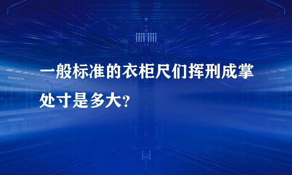 一般标准的衣柜尺们挥刑成掌处寸是多大？