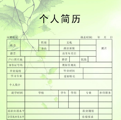 Personal resume是什么意思