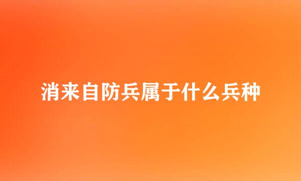 消来自防兵属于什么兵种