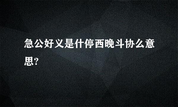 急公好义是什停西晚斗协么意思?