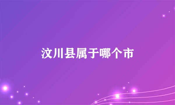 汶川县属于哪个市