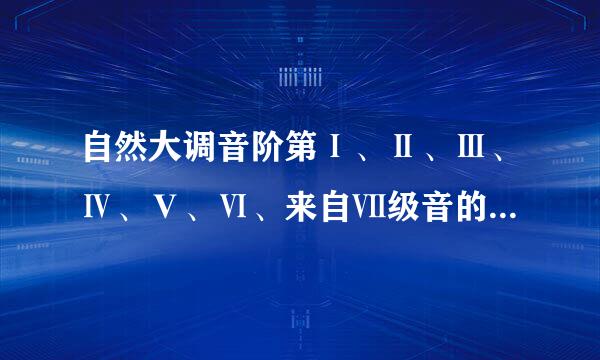 自然大调音阶第Ⅰ、Ⅱ、Ⅲ、Ⅳ、Ⅴ、Ⅵ、来自Ⅶ级音的名称是什么？