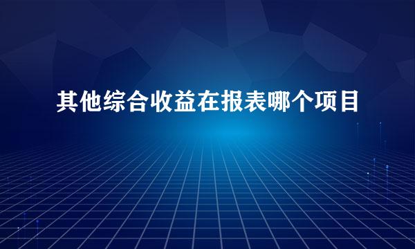 其他综合收益在报表哪个项目