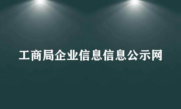 工商局企业信息信息公示网