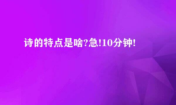 诗的特点是啥?急!10分钟!