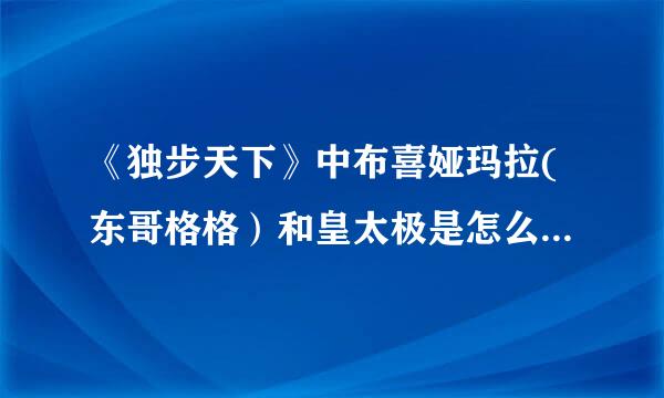 《独步天下》中布喜娅玛拉(东哥格格）和皇太极是怎么一回事？虽说步悠然穿越肯定是假的，但布喜娅玛拉？