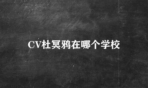 CV杜冥鸦在哪个学校