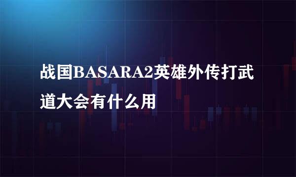 战国BASARA2英雄外传打武道大会有什么用