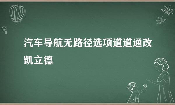 汽车导航无路径选项道道通改凯立德