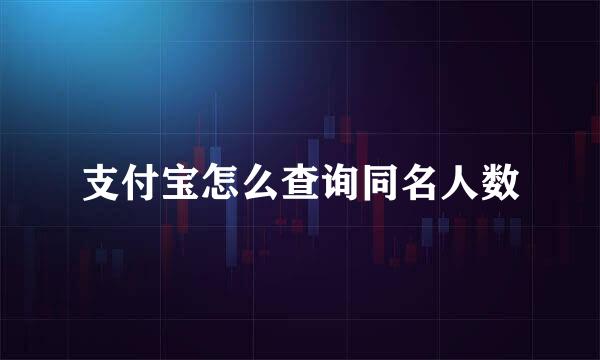 支付宝怎么查询同名人数